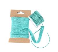 Natural Jute 10mm Ribbon Trim & 2mm Cord String,18 Colours. Matching Colours, Sold Separate Or As Combo,Crafts Decoration Jewellery Making by Neotrims. [Aqua, 5m Ribbon]