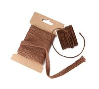 Natural Jute 10mm Ribbon Trim & 2mm Cord String,18 Colours. Matching Colours, Sold Separate Or As Combo,Crafts Decoration Jewellery Making by Neotrims. [Brown, 5m Ribbon]