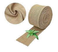 Natural Jute Burlap Ribbon Fabric for Vintage Wedding Party DIY Craft Table Runner Decorations(Width 6 Inch (15CM),Length 5m)