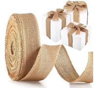 Natural Jute Burlap Ribbons, Hessian Burlap Jute Ribbon 10m x 25-150mm for Gift Wrapping Crafts Wedding Home Decor(Width 50mm)