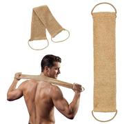 Natural Jute Exfoliating Back Scrubbers for Shower, Extra Rough Body Scrubber for Men Women Athletes, Long Deep Cleansing Bath Strap with Handles for Dead Skin Removal, Odorless Back Scrubber