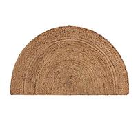 Natural Jute Front Door Rug Outdoor Welcome Mat Floor Carpet Area Rug Half Circle Jute Rug Front Door Entry Mat Farmhouse Flooring Outside Pathway Patio Stairs Doormat (35x70 CM)-Beige