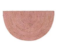 Natural Jute Front Door Rug Outdoor Welcome Mat Floor Carpet Area Rug Half Circle Jute Rug Front Door Entry Mat Farmhouse Flooring Outside Pathway Patio Stairs Doormat (75x150 CM)-Pink