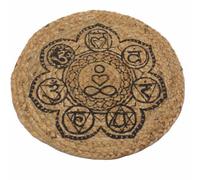 Natural Jute Place Mat With Chakra Print - Eco-Friendly & Vibrant
