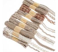 Natural Jute Ribbon 9Pack - Eco-Friendly Burlap Craft Ribbon for Gift Wrapping, Rustic Wedding Decor & Christmas Home Decoration, Jute String for UK Parties (Country Garden/Boho Styling)