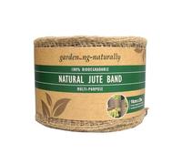 Natural Jute Ribbon Roll - 10cm Wide x 25m Length - Biodegradable Garden Twine for Plant Support and Crafts (Natural)