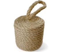 Natural Jute Rope Door Stopper - 4.4lb Cylindrical Heavy-Duty Doorstop with Handle - Nautical Decor Weighted Floor Door Stop for Interior, Exterior