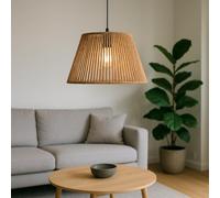 Natural Jute Rope Lampshade 1 Pack Handwoven Pendant Light Shade with E27 Ring Adapter 28cm Bottom Diameter x 18cm Height Rustic Boho Light Fixture for Living Room Bedroom Dining Area (1)