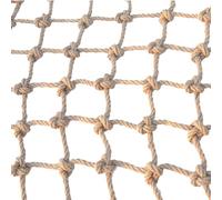 Natural Jute Rope Net - Safety Hemp Climbing Net with Double Buckle Design for Treehouses Balconies & Stairs Adjustable Size (8mm x 2m)