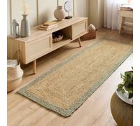 Natural Jute Rug with Green Border - 150 x 80 cm - Origins