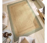Natural Jute Rug with Green Border - 230 x 160 cm - Origins