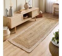 Natural Jute Runner Rug with White Border - 200 x 67 cm - Origins