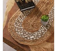 Natural Jute Table Runner Rug, Farmhouse Style Decor for Dining Table | Hand Woven Rug Long-Lasting Oval Runner | Made from Jute Material for Indoor & Covered Door Entrances Size- 13 X 48 Inch