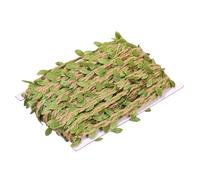 Natural Jute Twine, 5mm Twine with Leaves, Jute String for Crafts DIY Wrapping Wedding Garden Home Decor, Birthday Jungle Themed Party(1 Roll x 66 Feet)