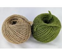 Natural Jute Twine - Strong, Durable, Biodegradable Garden Twine for Gardening, Floristry, and Bundling - Made from 100% Natural Jute - Affordable (Green Jute & Natural Jute - (Brown), 2 Balls)
