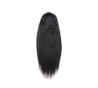 Natural Kinky Straight Extensions Drawstring Ponytail Brazilian Real Human Hair Perfect Looking(12inches)