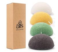 Natural Konjac Sponge Set Konjac Facial deep Cleansing and Exfoliation for Skin Care Konjac Exfoliating Organic Facial Sponge Set Washing Puff for Shower Bath SPA 4 Colors (K4-1)