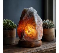 Natural Krafts Himalayan Salt lamp Rare Grey Sliver Crystal Rock Salt Light with Free Cable and Bulb (Grey Salt 2-3kg) from Punjab, Pakistan