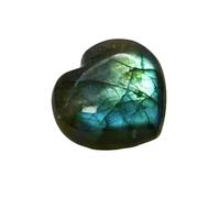 Natural Labradorite Crystal Heart, Hand-Carved Healing Stone, Polished Meditation Crystal, Blue-Green