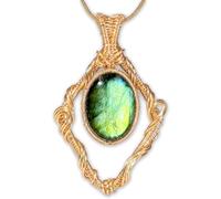 Natural Labradorite Pendant Necklace - 'Ophelia's Embrace': Stone of Magic and Transformation, Iridescent Gemstone Jewelry, Healing Crystal Gift for Women, Birthday