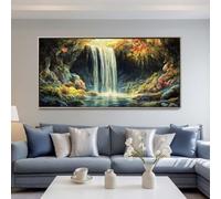 Natural Landscape Diamond Art Kits Adults Large 5D Waterfall Diamond Painting Kits, DIY Full Drill Crystal Art Craft Rhinestone Embroidery Cross Stitch for Adults 70.9x35.4 Inch/180x90 cm -LR114