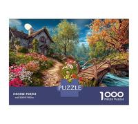Natural Landscape Jigsaw Puzzles for Adults Educational Game The Impossible Challenge 1000 Piece Forest Path Enchanted Woods Difficult Hard Jigsaw Puzzles for Man And Woman with Letters on Back 38x26