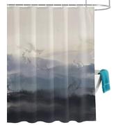 Natural Landscape Shower Curtain for Bathroom, Pastoral Mountain Country Cloud Field Gradient Color Waterproof Cloth Fabric Bathroom Accessories Set with 12 Rust Proof Plastic Hooks, 60” x 72”
