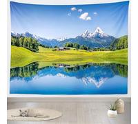 Natural Landscape Tapestry Wall Hanging Snowy Mountain Lakes Large Tapestry Fabric Wall Hangings Art 3D Print Tapestries for Bedroom Living Room Home Decor 180x230 cm a-9341