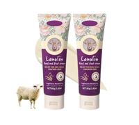 Natural Lanolin Cream for Hands & Foot, Foot Moisturizer for Dry Cracked Feet Skin, Non-Greasy Fast Absorbing Formula, Skin Barrier Repair Cream Multi-Purpose Soothing Lotion (2)