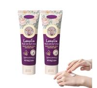 Natural Lanolin Cream for Hands & Foot, Moisturising and Relieves Cracking and Dryness Foot Cream, Winter Multi-Purpose Soothing Lotion,2pcs