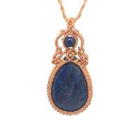 Natural Lapis Lazuli Bohemian Necklace for Women Men, Handmade Woven Adjustable Cord Sweater Necklace Jewellery Gifts for Her Valentines Day
