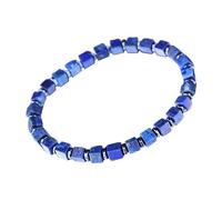 Natural Lapis Lazuli Bracelet - Blue Bohemian Gemstone Jewelry Handmade Fashion Accessory | Hippie Bracelet with Beads for Teens Women Girls Daily Dating, Outdoor Holiday,