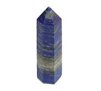 Natural Lapis Lazuli Healing Crystal Wand Tower, 3"-4" Large Hexagonal Pointed Crystals Towers, 6 Faceted Chakra Crystal Point for Reiki Therapy Chakra Energy Balancing Meditation