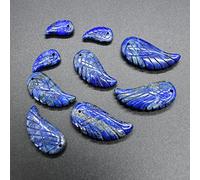 Natural Lapis Lazuli Semi-Precious Gemstone Carved Feather Pendants - 3 Sizes