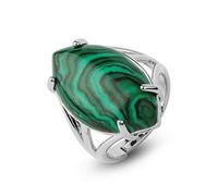Natural Large Malachite Ring Green Crystal Horse Eye Shape Ring Adjustable Women'S Open Stone Rings Reiki Balance Ankle Finger Rings Eternity Ring For Women Girl Men