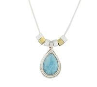 Natural Larimar Pendant Necklace 925 Sterling Silver Eternity 925 Sterling Silver with 18" Chain Gemstone Larimar Gemstone Larimar