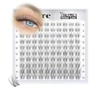 Natural Lash Clusters Velure Eyelash Clusters 8-14mm CC Curl Wispy Cluster Eyelash Extensions Clear Band Individual Lashes Soft Reusable DIY Cluster Lashes Extension for Natural Daily Look by Yawamica