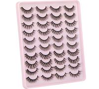 Natural Lashes 20 Pairs 5 Styles False Pack 3D Wispy Cat Eye Lashes[D, ]