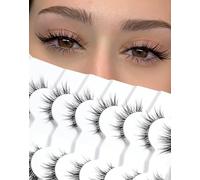 Natural Lashes That Look Like Extensions Strip Lashes Natural Look Thin Band Wispy Eyelashes 13mm Cat Eye False Eyelashes Foxy Eye Lashes 12 mm 7 Pairs S10