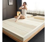 Natural Latex Mattress Topper 10cm Thick nic 100% Cotton Cover Pressure Relief Soft and Comfortable 200x200cm Eco Friendly Sleep Solution
