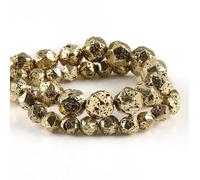 Natural Lava Hematite Volcanic Stone Beads Round Hot Red Rock Loose Spacer Bead for Jewelry Making 4 6 8 10mm DIY Charm Bracelet-Faceted Bronze,8mm 46pcs Beads