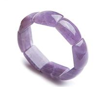 Natural Lavender Amethyst Quartz Purple Crystal Rectangle Beads Women Men Bracelet 19x10mm