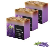 Natural Lavender Soap, Hydrating Mild Cleansing Bath Soap for Face Body Hands, Rich Foam Moisturizing Skin Cleanser Suitable for Whole Family All Skin Complexions (3PCS)