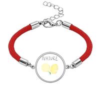 Natural Lemon Island Painting Lucky Red String Bracelet Rope Bracelet Handmade