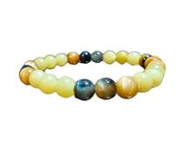 natural lemon jade & tiger eye gemstone 8mm|round shape smooth cut stone |6.5 inch|multicolor color stone |energy stretch bracelet | healing wristband | handmade jewelry | LK_WOSB_00177LK_WOSB_00177