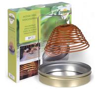 Natural Lemongrass Citronella Incense Spiral, 3 Spirals in Metal Tin with Holder, 8 Hours Burning Time, for Indoor Outdoor Garden Balconies Patio Camping Grilling