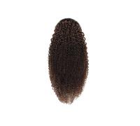 Natural Light Dark Brown Afro Kinky Curly Drawstring Ponytail Hair Human Hair Pieces Clip In Drawstring Perfect Looking(12inches)