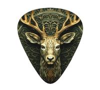 Natural Light Deer Head Guitar picks in thin, medium, and thick sizes, 12-piece set, suitable for electric guitar and various instruments