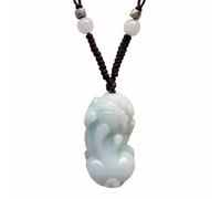 Natural Light Green Jade Warrior Dragon Pendant Necklace for Attracting Wealth, Lion Dance Amulet for Protection And Peace