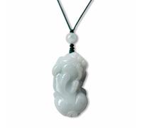 Natural Light Green Jade Warrior Dragon Pendant Necklace for Attracting Wealth, Lion Dance Amulet for Protection And Peace